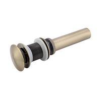 Assemblage de bonde pop-up en laiton G1 1/4", sans trop-plein, bouchon de bonde de lavabo sans trop-plein pour vasque de salle de bain, fonctionnement par bouton-poussoir fluide (Bronze)