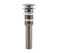 Assemblage de bonde pop-up en laiton G1 1/4", sans trop-plein, bouchon de bonde de lavabo sans trop-plein pour vasque de salle de bain, fonctionnement par bouton-poussoir fluide (ORBE)