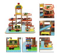 Assemblage De La Piste De Stationnement De Voiture En Bois Stereo A Trois Couches De Grande Simulation Pour Enfants Jouets Cadeau