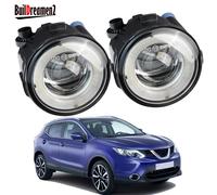 Assemblage de phare antibrouillard LED Angel Eye, phare antibrouillard, lentille avant de voiture, DRL H11, Nissan Qashqai J11, 2013, 2014, 2015, 2016, 2017, 2 pièces Yellow and Red