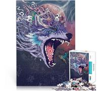 Assemblage du modèle Âme du Loup Puzzle pour Adolescents 1000 pièces 38x52cm avec Affiche et Feuille de Questions correspondantes à partir de 14 Ans