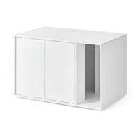 Assemblage Ultra-Rapide Sans Outils Toolless, Cache-Litière, Pour Grands Chats, Porte À Ouverture Par Pression, Table, Blanc Neige