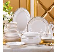 Assemblée et bol Jingdezhen Céramiques Plats chinois Посуда Soup Soup Bol Nouches Nouilles Bol Dinks Vaisselle Vaisselle-Plaque de 10 pouces 4pcs_CHINE