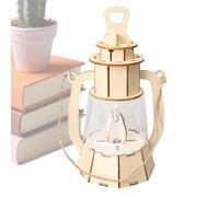 Assembly Toys - DIY Wooden Lantern Puzzle Model, Handcraft Science Technology Learning Kit, Creative Build-and-Display Lamp with LED Feature for School Student Boy Girl Youth, Educational Craft Set