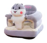 Asseyez-moi un siège de sol pour bébé mignon hamster en peluche bébé asseyez-vous avec chaise avec un siège de chaise en coton en coton sans glissement, 17,7x17,7x17,7 pouces..