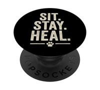 Asseyez-vous. Guérir. Style vintage pour animaux de compagnie. PopSockets PopGrip Adhésif