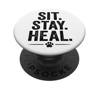 Asseyez-vous. Guérir. Style vintage pour animaux de compagnie. PopSockets PopGrip Adhésif