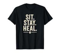 Asseyez-vous. Guérir. Style vintage pour animaux de compagnie. T-Shirt