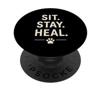 Asseyez-vous. Guérir. Thérapie Dog Comfort Design, PopSockets PopGrip Adhésif