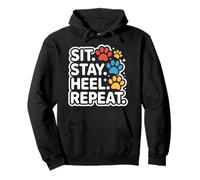 Asseyez-Vous, Restez Talon. Répétition. Joli dresseur de Chien coloré Sweat à Capuche