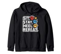 Asseyez-Vous, Restez Talon. Répétition. Joli dresseur de Chien coloré Sweat à Capuche