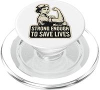 Assez solide pour sauver des vies. Force infirmière, grain. PopSockets PopGrip pour MagSafe