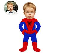 ASSIALL Oreiller Mini Me Visage Personnalisé Coussins Personnalisés en Forme de Poupée 3D Duplex Impression Canapé Voiture Poly Coton Coussin Maison Ornement Peluche Cadeau (Spiderman) 30cm