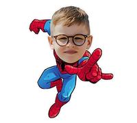 ASSIALL Oreiller Mini Me Visage Personnalisé Coussins Personnalisés en Forme de Poupée de Visage 3D Duplex Impression Canapé Voiture Poly Coton Coussin Maison Ornement en Peluche Cadeau (Spiderman)