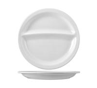 Assiette 2 Compartiments Porcelaine Naples Blanc Cm 30 Saturnia