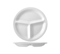 Assiette 3 Compartiments Porcelaine Naples Blanc 26 Cm Saturnia