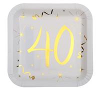 ASSIETTE 40 ANS METAL X10