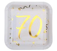 ASSIETTE 70 ANS METAL X10