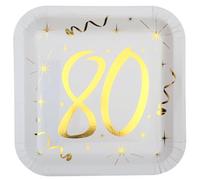 ASSIETTE 80 ANS METAL X10