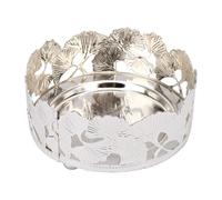 Assiette à Collation Décorative, Plat à Bonbons en Argent avec Conception de Feuille de Ginkgo Creuse pour un Usage Domestique, Construction Robuste en Alliage de Zinc