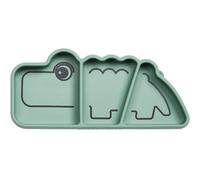 Assiette à compartiments antidérapante silicone Croco vert