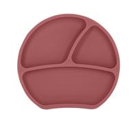 Assiette à compartiments avec ventouse rose foncé TU