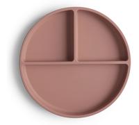 Assiette à compartiments en silicone avec ventouse Cloudy mauve