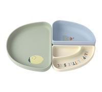 LÄSSIG Baby Kinder Set de vaisselle Assiette en silicone Bol Assiette à goûter/Silicone Dish Set Happy Fruits Lemon