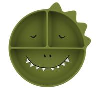 Assiette avec ventouse en silicone et compartiments - Mr. Dino Multicolore G