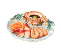 Assiette à crabe en céramique - Plat de service de 31 cm, ensembles de plat