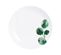 Assiette à dessert 19 cm Eucalyptus | Verre trempé résistant aux chocs, assiette à entrée et à fromage, compatible lave-vaisselle, fabriqué en France