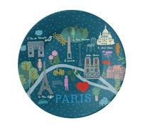 Assiette à dessert bébé petit jour plan de paris le paris d'émilie Bleu 20 cm