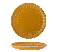 Bloomingville Latina Assiette plate en faïence, diamètre 20 x H, 2 cm, en céramique, pour un usage quotidien et des occasions spéciales, passe au lave-vaisselle et au micro-ondes, jaune