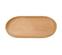 Assiette à dessert en bois pour dîner décontracté et moments de thé, plateau rond en bois non traité avec sensation de chaleur terreuse (18 x 10 cm)