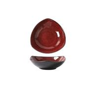 Assiette à dessert en céramique personnalisée rétro de couleur unie - Bol triangulaire de 17,8 cm