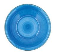 Assiette à dessert en grès bleu avec motif spirale, diamètre 19 cm, Vita QUID