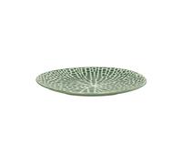 Assiette à dessert en porcelaine verte, ronde, à motifs - Pomax, Lotus - Ø22x2 cm