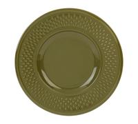 Assiette à dessert Faïence Gamme GRAIN DE RIZ Ø 21 cm Coloris Kaki Décor Grain de riz