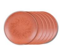 Table Passion Assiette à dessert Onyx 21 cm Terracotta en grès (lot de 6)