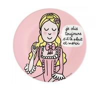 Assiette à dessert Princesse : Je dis toujours s'il te plaît et merci - Rose pâle