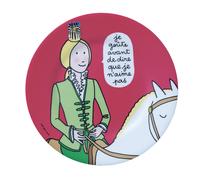 Assiette à dessert Princesse : Je goûte avant de dire que je n'aime pas - Rouge