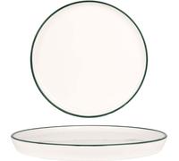 Assiette à dessert Rinart - Bord vert - Porcelaine - 20 cm
