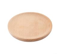 Assiette à dessert ronde en bois massif et plateau à collation, assiette de service en bois non verni, pour fruits secs, thé de l'après-midi, café, salle à manger ou décoration d'intérieur (12 x 12 cm