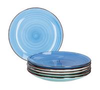 Assiette à dîner - Baita - Ø 27 cm - 6 pièces - Faïence - Style country - 6 tons de bleu