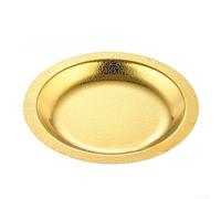 Assiette à dîner en acier inoxydable, 24 cm, dorée, design extra épais, vaisselle réutilisable pour mariage, fête d'anniversaire, fête pour les occasions