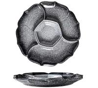 Assiette à dîner en céramique avec Assiette divisée de Style Japonais avec 4 Compartiments Assiette de Portion Ronde Grande Assiette sectionnelle, 10In/12In (Color : D, Size : 10")