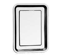 Assiette à dîner rectangulaire en Acier Inoxydable épaissi, Plateaux de Service approfondis, ne se déforme Pas Facilement, Plateau Barbecue, Cantine 3 pièces pour Vaisselle(36x27x2cm)
