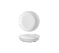 Assiette à dîner, vaisselle en céramique gaufrée blanche pure de 8 pouces, apéritif chinois pour la maison, assiette creuse ronde, cuisine, dîner, convenant au restaurant, café, service de cuisine