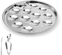 Assiette à Escargots Inox avec Pinces et Fourchettes Vendos85