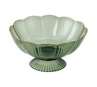 Assiette à fruits multifonction avec base drainable, plateau de service transparent pour fêtes, mariages et décoration d'intérieur, facile à nettoyer, plat de qualité alimentaire, 24 cm (vert)